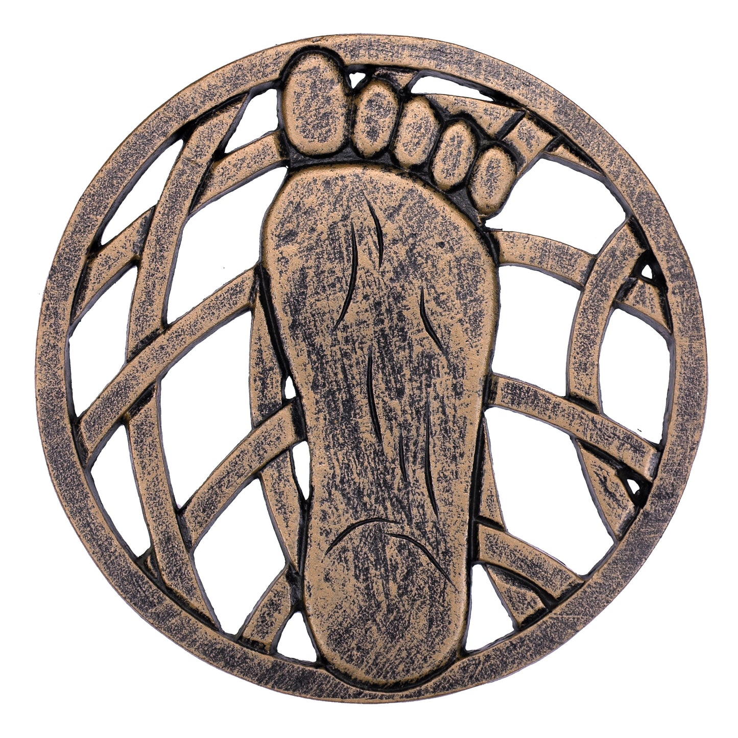 Antique Bronze Metal Stepping Stone Right Foot - Cast Aluminum
